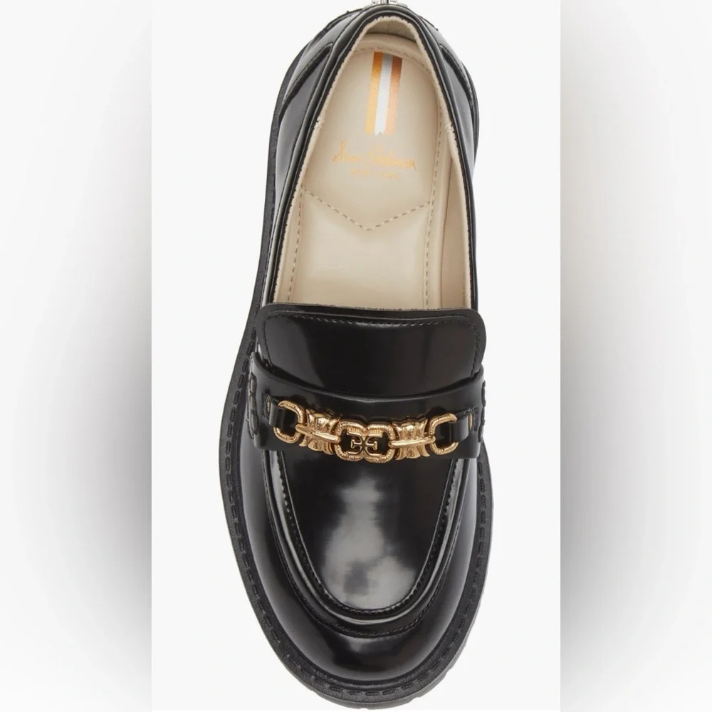 Sam Edelman Kids’ Teo Platform Loafers – Black Patent – US 3M / EU 35 – NWOT
